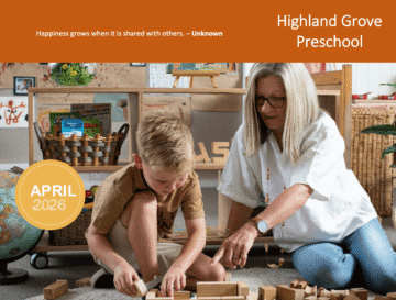 Highland Grove Preschool April 2026 newsletter